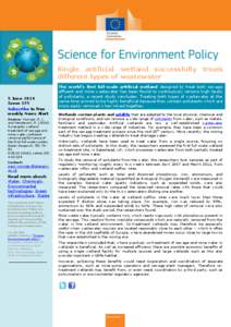 Single artificial wetland successfully treats different types of wastewater 5 June 2014 Issue 375 Subscribe to free