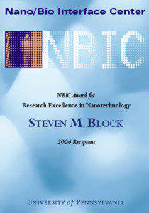 Nano/Bio Interface Center  NBIC Award for