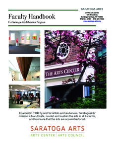 SARATOGA ARTS  Faculty Handbook For Saratoga Arts Education Program  at The Arts Center