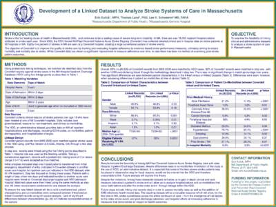 Development of a Linked Dataset to Analyze Stroke Systems of Care in Massachusetts Erin Kulick1, MPH, Thomas Land1, PhD, Lee H. Schwamm2 MD, FAHA 1Massachusetts Department of Public Health, 2Massachusetts General Hospita
