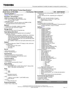 Microsoft Word - Satellite L675D-S7060 Spec