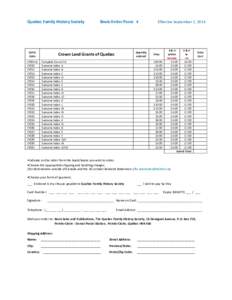 Quebec Family History Society  QFHS Code  Book Order Form 4