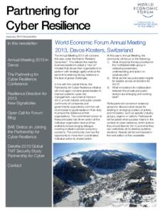 Partnering for Cyber Resilience January 2013 Newsletter In this newsletter: