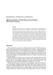 Sh. Shetekauri, L. Tsiskarauli & T. Zangurashvili High mountain flora of Pirikiti Khevsureti and Tusheti (NE Greater Caucasus)