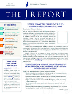 FALL 2009 Volume 13, No. 3 the  Letter from the President & CEO