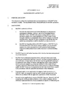 EnergySolutions LLC Issued - April 4,2003 Revised - August 7,2014 ATTACHMENT II-1-5 MACROENCAPSULATION PLAN