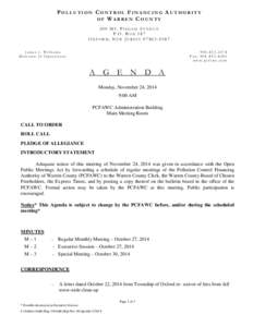 POLLUTION CONTROL FINANCING AUTHORITY OF WARREN COUNTY 500 MT. PISGAH AVENUE P.O. BOX 587 OXFORD, NEW JERSEY[removed]James J. Williams