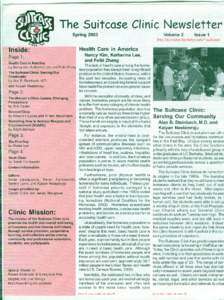 The Suitcase Clinic Newsletter Spring 2003 Volume 2  Issue 1