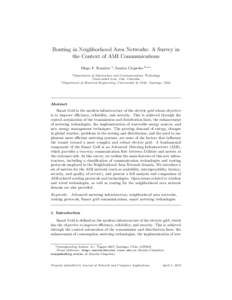 Routing in Neighborhood Area Networks: A Survey in the Context of AMI Communications Diego F. Ram´ırez a , Sandra C´espedes b,a,∗