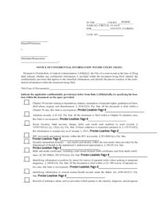 FOURTH IN THE _________ COURT, ____________ JUDICIAL CIRCUIT, IN AND FOR______________ COUNTY, FLORIDA  CASE NO.: