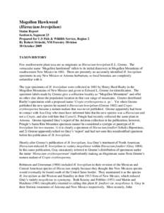 Mogollon Hawkweed (Hieracium brevipilum) Status Report Section 6, Segment 23 Prepared for U.S Fish & Wildlife Service, Region 2 By Robert Sivinski, NM Forestry Division