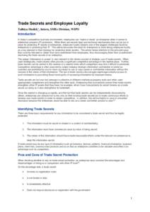 Labour law / Private law / Trade secrets / Contract law / Information sensitivity / Non-compete clause / Non-disclosure agreement / Inevitable disclosure / Employment / Intellectual property law / Law / Human resource management