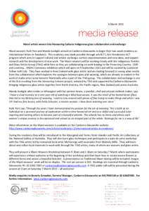 Microsoft Word[removed]Media Release Maori Weavers International Artists in Residence