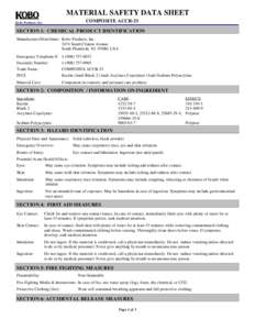 MATERIAL SAFETY DATA SHEET COMPOSITE ACCB-33 Kobo Products, Inc.  SECTION 1: CHEMICAL PRODUCT IDENTIFICATION