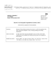 EN GENERAL ASSEMBLY 71st session Rome, 29 November[removed]UNIDROIT 2012