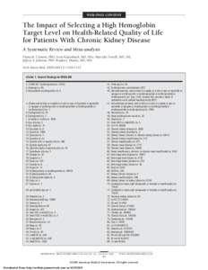 WEB-ONLY CONTENT  The Impact of Selecting a High Hemoglobin Target Level on Health-Related Quality of Life for Patients With Chronic Kidney Disease A Systematic Review and Meta-analysis