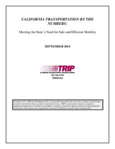 California Transportation by the Numbers TRIP Report - Sep. 2014