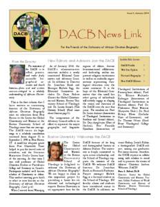Issue 9, January[removed]DACB News Link For the Friends of the Dictionary of African Christian Biography  From the Director