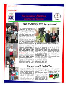 Volume 1, Issue 2  November 2011 November Edition „Journey to Success‟