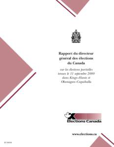 DURING THE REFERENDUM  Rapport du directeur général des élections du Canada sur les élections partielles