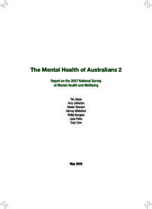 Mental disorder / Sociology / Prevalence of mental disorders / Mental health / Treatment of mental disorders / Social anxiety disorder / Personality disorder / Psychiatry / Abnormal psychology / Psychopathology