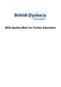Microsoft Word - BDA Quality Mark for Further Education full document jan 08.doc