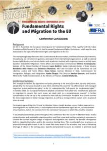 FRC[removed]fundamental rights and migration to the EU - conference conclusions