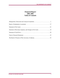 Financial Report[removed]Table of Contents Management’s Discussion and Analysis (Unaudited) ………………………………… 2 Report of Independent Accountants …………………………………………