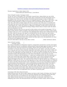 Southern Campaign American Revolution Pension Statements Pension Application of John Adams: R30 Transcribed and annotated by C. Leon Harris State of North Carolina Watauga County on this 30 th Day of November 1852 person