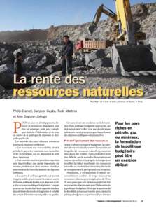 La rente des ressources naturelles Travailleurs sur la mine de terres précieuses de Baotou, en Chine. Philip Daniel, Sanjeev Gupta, Todd Mattina et Alex Segura-Ubiergo