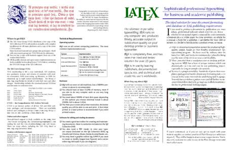 Typesetting / Digital typography / Donald Knuth / ConTeXt / CTAN / ProTeXt / TeX4ht / Software / Application software / TeX