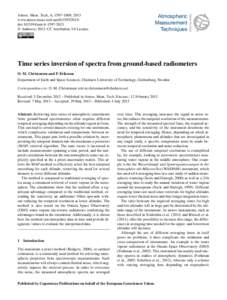 Inverse problems / Remote sensing / Optimal estimation / Covariance matrix / Variance / Covariance / Spectroscopy / Statistics / Covariance and correlation / Data analysis