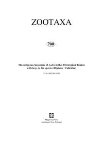 ZOOTAXA 700 The subgenus Stegomyia of Aedes in the Afrotropical Region with keys to the species (Diptera: Culicidae) YIAU-MIN HUANG