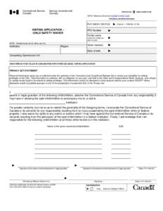 Visiting Application - Child Safety Waiver (English Version) (Word Version & PDF)