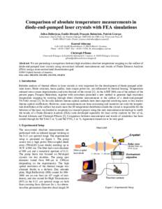 Comparison of absolute temperature measurements in diode-end-pumped laser crystals with FEA simulations