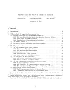 Kinetic limits for waves in a random medium Guillaume Bal∗ Tomasz Komorowski  †