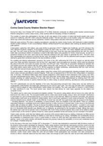 Safevote -- Contra Costa County Report  Page 1 of 3 The Leader in Voting Technology