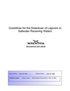 Guidelines for the Drawdown of Lagoons to Saltwater Receiving Waters