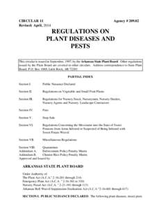 CIRCULAR 11 Revised: April, 2014 Agency # REGULATIONS ON