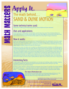 Coastal geography / Dune / Sand / Sand dune stabilization / Barchan / Physical geography / Sedimentology / Geology