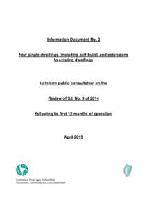 Information Document No. 2  New single dwellings (including self-build) and extensions to existing dwellings  to inform public consultation on the