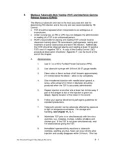 Chapter II - Mantoux Tuberculin Skin Testing (TST) and Interferon Gamma Release Assays (IGRAS)