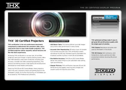 Electronic engineering / Video / Video signal / THX / Stereoscopy / 3D film / Home cinema / Contrast ratio / Display resolution / Display technology / Television / Television technology