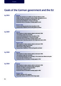 Goals  Goals of the German government and the EU byGermany