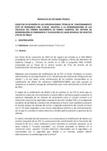 PROPUESTA DE DICTAMEN TÉCNICO    SOLICITUD DE REVISIÓN DE LAS ESPECIFICACIONES TÉCNICAS DE  FUNCIONAMIENTO  (ETF)  DE  REFERENCIA  PME  4‐14/09    RELATIVA  A  LA  DESENERGIZACIÓN  DE  LAS