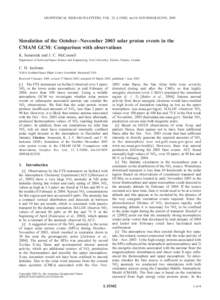 GEOPHYSICAL RESEARCH LETTERS, VOL. 32, L15S02, doi:[removed]2005GL022392, 2005  Simulation of the October–November 2003 solar proton events in the CMAM GCM: Comparison with observations K. Semeniuk and J. C. McConnell D