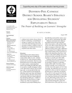 Dufferin-Peel Catholic District School Board’s Strategy for Developing Students’ Employability Skills: The Power of Building on Learners’ Strengths