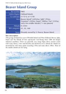 PART II: Falkland Islands Important Bird Areas  Beaver Island Group Ref number Admin Region Co-ordinates