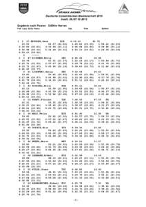 Deutsche Einzelstrecken Meisterschaft 2014 Inzell, Ergebnis nach Paaren 5.000m Herren Pair Lane St.No. Name Nat. Time