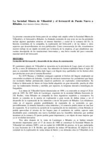 La Sociedad Minera de Villaodrid y el ferrocarril de Puente Nuevo a Ribadeo. José Antonio Gómez Martínez